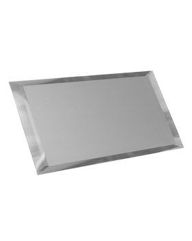 СМП-12х24-Зеркальная плитка серебро матовый прямоугольник 120х240мм фацет 10мм