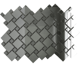 С70Г30 Зеркальная мозаика серебро 25х25 (70%) + графит 12х12 (30%) с чипом