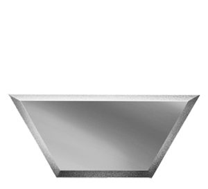 ПСМП200х86-Зеркальная плитка Полусота серебро матовое прямая 200х86мм фацет 10мм