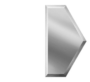 ПСМУ150х259-Зеркальная плитка Полусота серебро матовое угол 150х259мм фацет 10мм