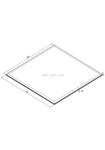 БК595-Зеркальная потолочная плитка бронза квадрат 595х595мм фацет 10мм