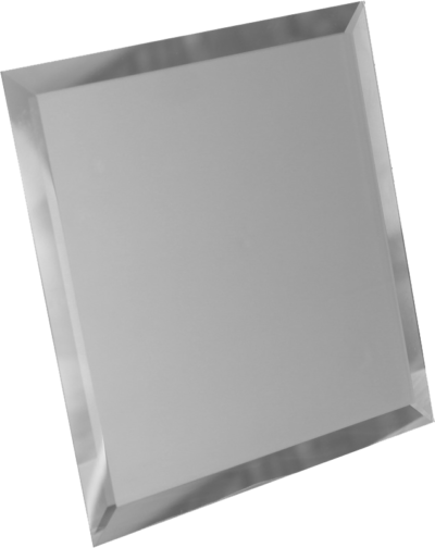 СМК-10-Зеркальная плитка серебро матовый квадрат 100х100мм фацет 10мм