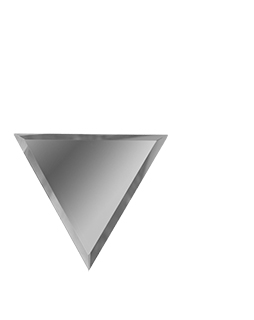 РСУ300х255-Зеркальная плитка Полуромб серебро угол 300х255мм фацет 10мм