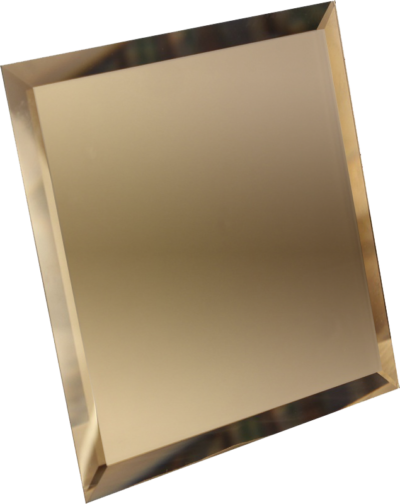 БК595-Зеркальная потолочная плитка бронза квадрат 595х595мм фацет 10мм