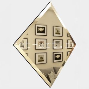 БК295-Зеркальная потолочная плитка бронза квадрат 295х295мм фацет 10мм