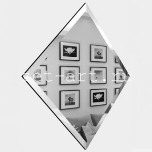СК295-Зеркальная потолочная плитка серебро квадрат 295х295мм фацет 10мм