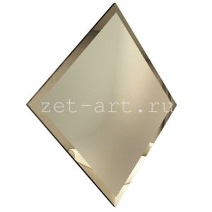 БМК595-Зеркальная потолочная плитка бронза матовый квадрат 595х595мм фацет 10мм