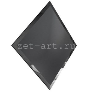 ГМК-20-Зеркальная плитка графит матовый квадрат 200х200мм фацет 10мм