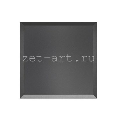 ГМК-25-Зеркальная плитка графит матовый квадрат 250х250мм фацет 10мм