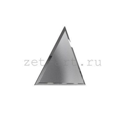 РСМУ300х255-Зеркальная плитка Полуромб серебро матовое угол 300х255мм фацет 10мм