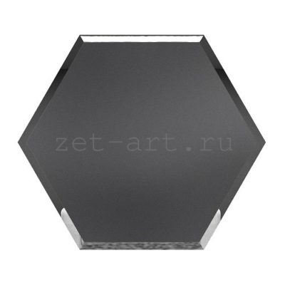 СГМ300х259-Зеркальная плитка Сота графит матовый 300х259мм фацет 10мм