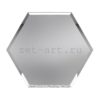 ПСМУ125х216-Зеркальная плитка Полусота серебро матовое угол 125х216мм фацет 10мм