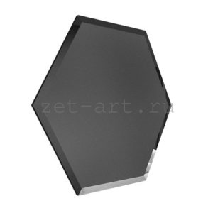 СГМ200х173-Зеркальная плитка Сота графит матовый 200х173мм фацет 10мм