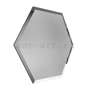 ССМ250х216-Зеркальная плитка Сота серебро матовое 250х216мм фацет 10мм